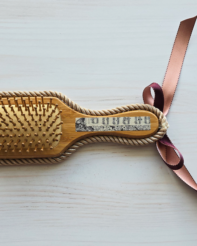 Alice in Wonderland whimsical handmade decoupage hairbrush - one of a kind gift !