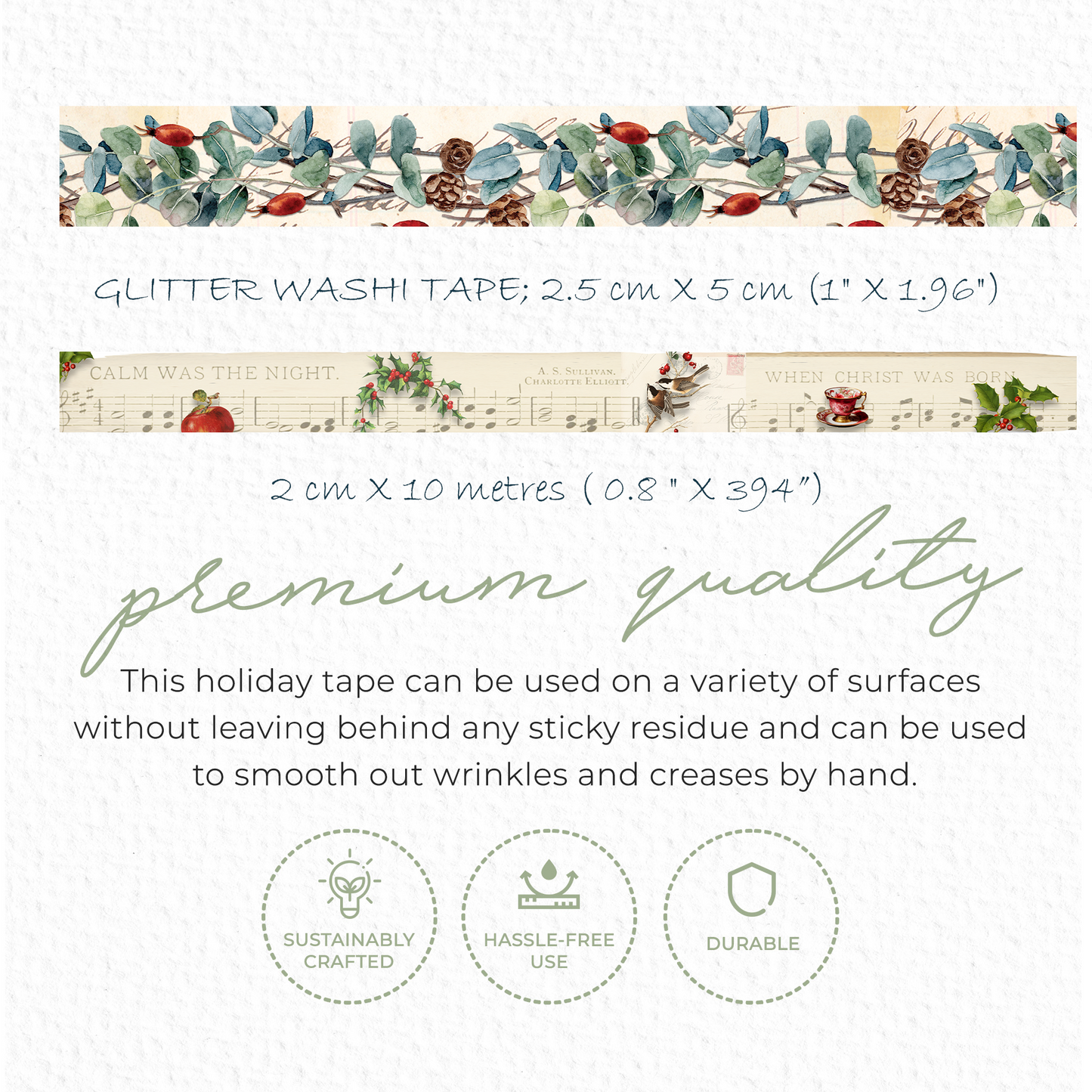 Ensemble de bandes washi vintage pour les vacances de Noël et l'hiver. Bandes extra larges mettant en vedette des bonhommes en pain d'épice, un village enneigé et des scènes victoriennes