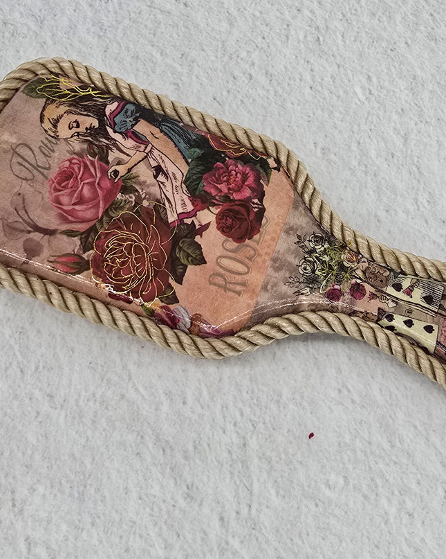 Alice in Wonderland handmade decoupage hairbrush - one of a kind gift !