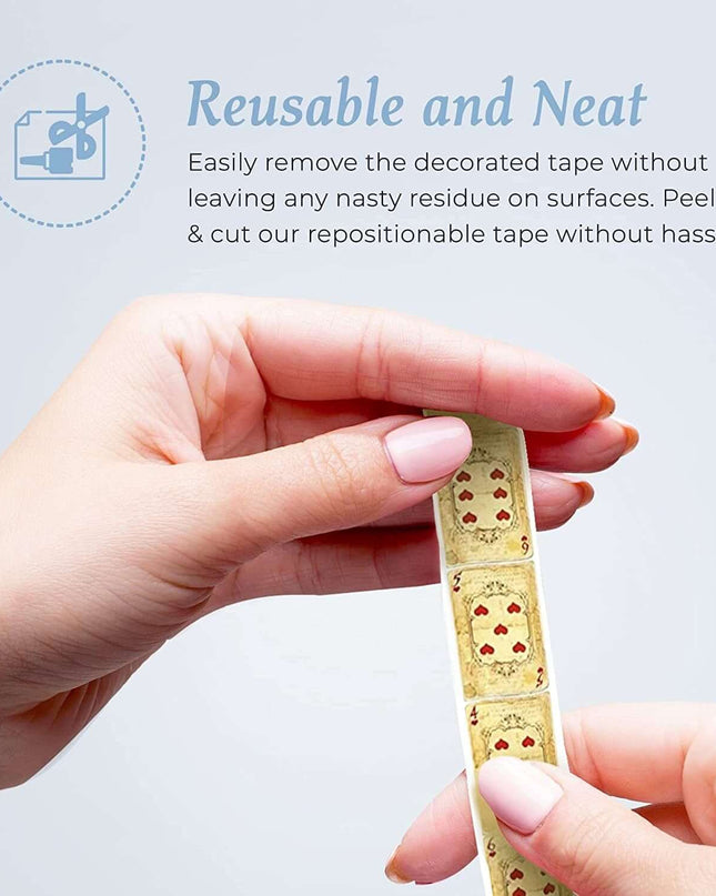 Alice in Wonderland Washi Tape Set, 5 Sticker Tape Rolls, 30 Die Cut Stickers, 6 Sheets Cardstock Paper, 23 Scrapbook Papers