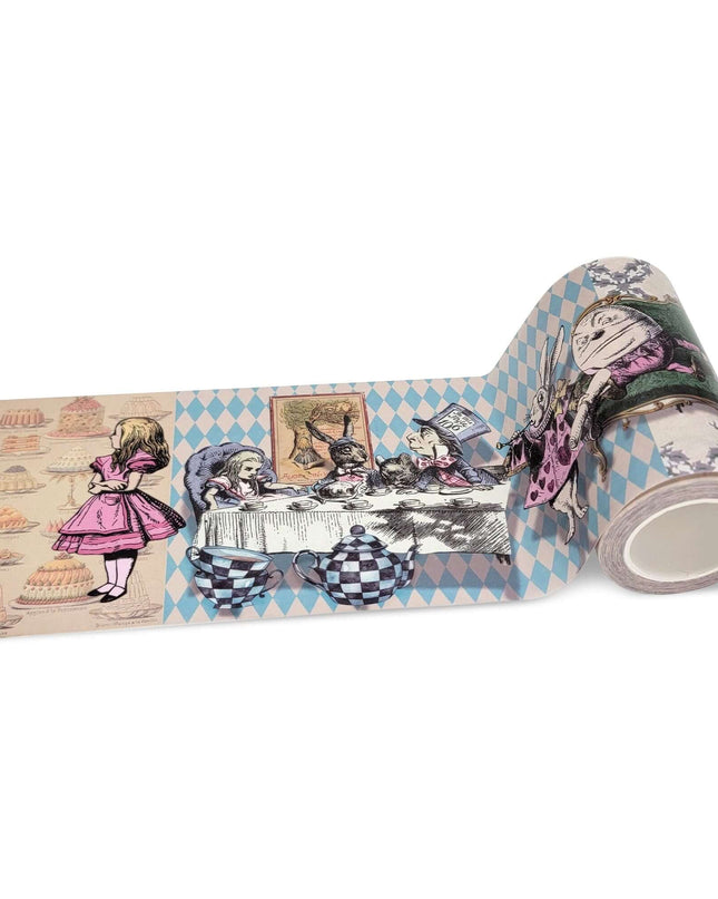 Alice in Wonderland Whimsical washi sticker tape (Extra Wide) for scrapbooks, crafts and decorating