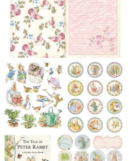 Peter Rabbit Deluxe washi Tapes, die Cut Stickers, Scrapbook s for scrapbooks, DIY Cards, Crafts, decoupage and Decor