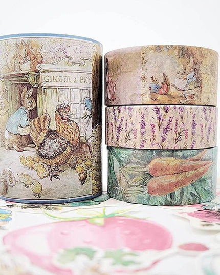 Peter Rabbit Deluxe washi Tapes, die Cut Stickers, Scrapbook s for scrapbooks, DIY Cards, Crafts, decoupage and Decor
