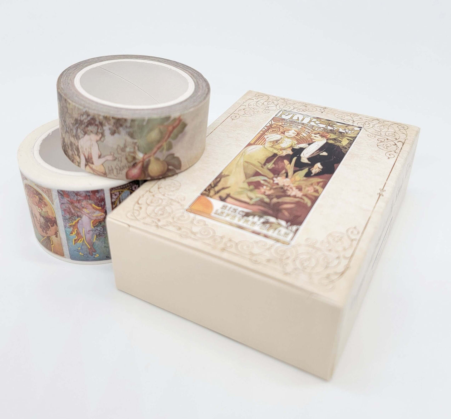 Art Nouveau Vintage Artiste Alphonse Mucha 54 Cartes à Jouer Différentes et Ensemble de Bandes Washi pour Poker, Jeux, Cadeaux et Décorations de Fête