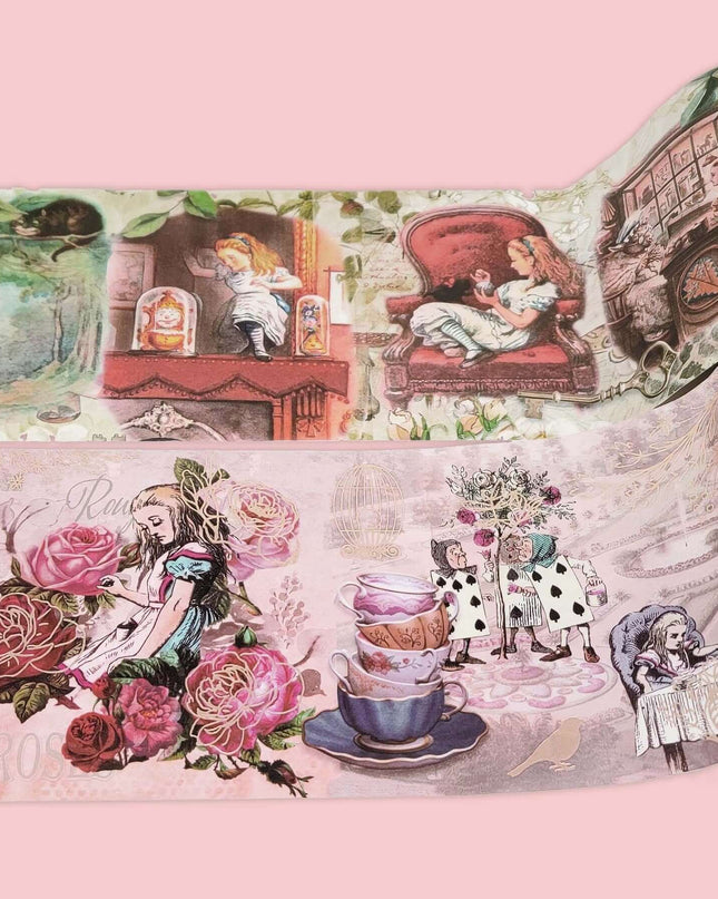 Alice in Wonderland Extra Wide 10 cm Washi Tapes – Set of 2 Rolls