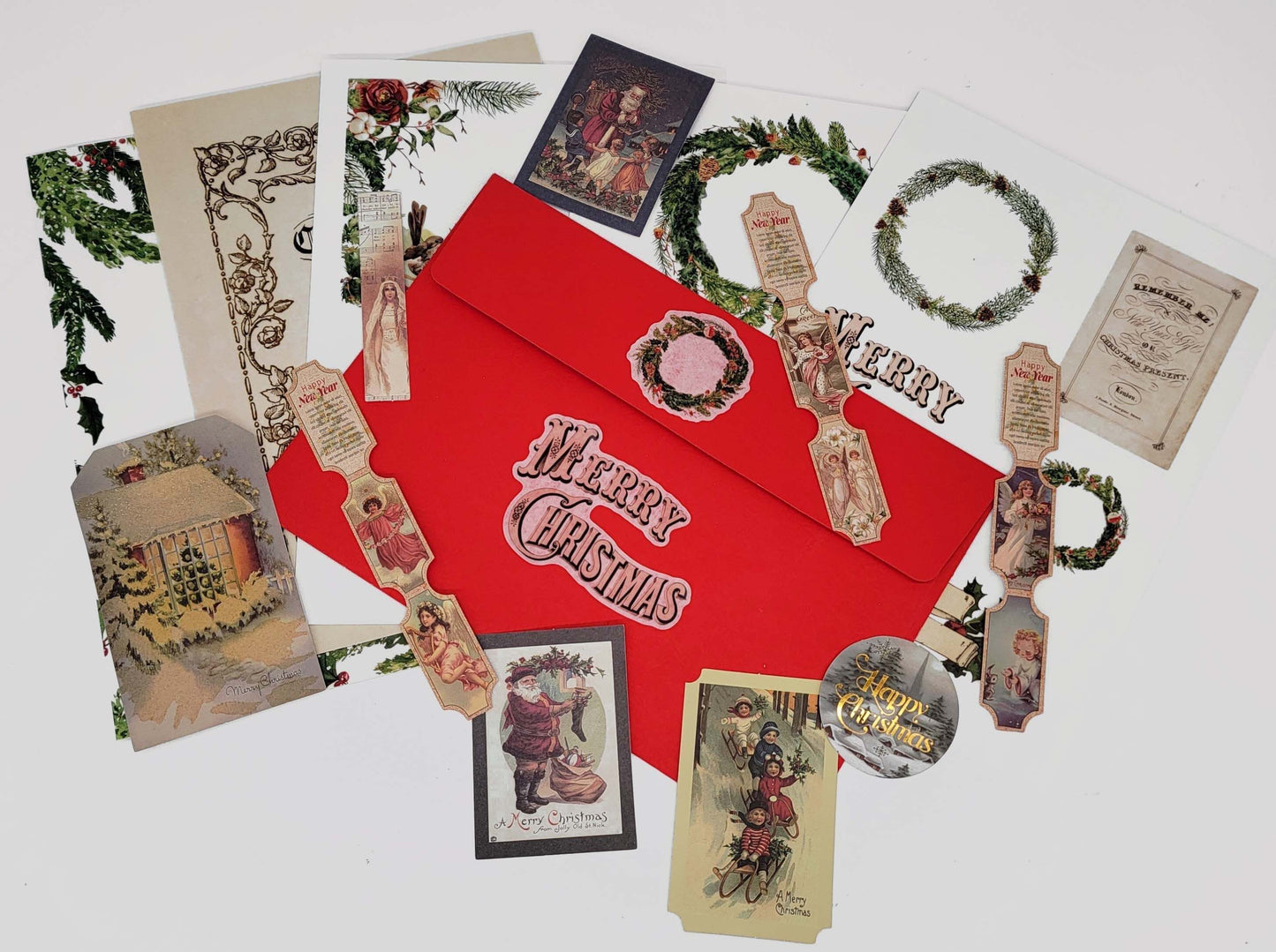 Autocollants et étiquettes washi pour cadeaux de Noël vintage pour albums, journaux, cartes de bricolage, décorations