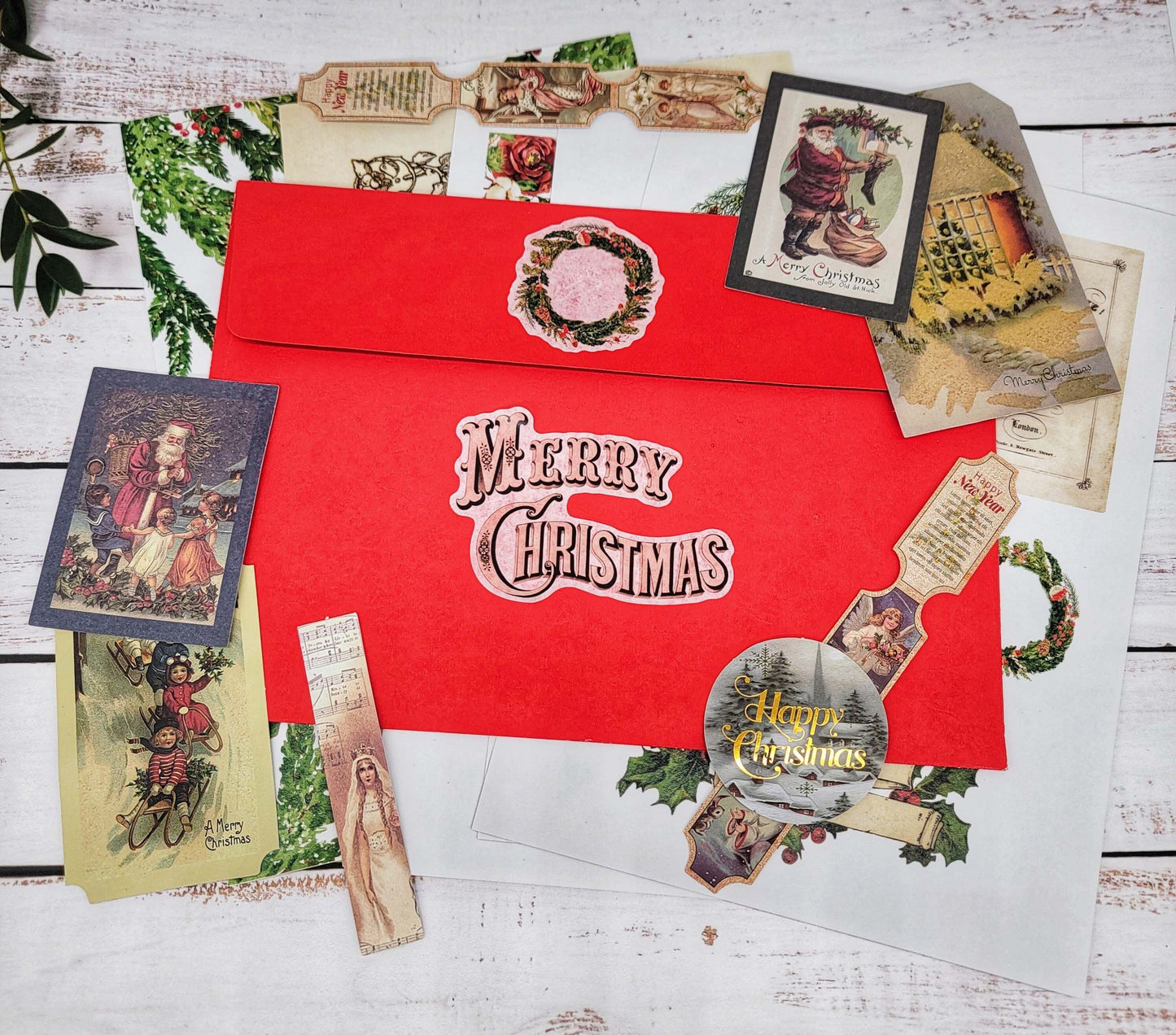 Autocollants et étiquettes washi pour cadeaux de Noël vintage pour albums, journaux, cartes de bricolage, décorations