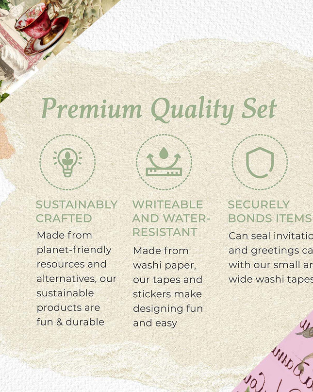 Alice in Wonderland vintage washi sticker tape (Extra Wide) for scrapbooks, crafts, DIY cards, and decorating. Leaves no sticky residue