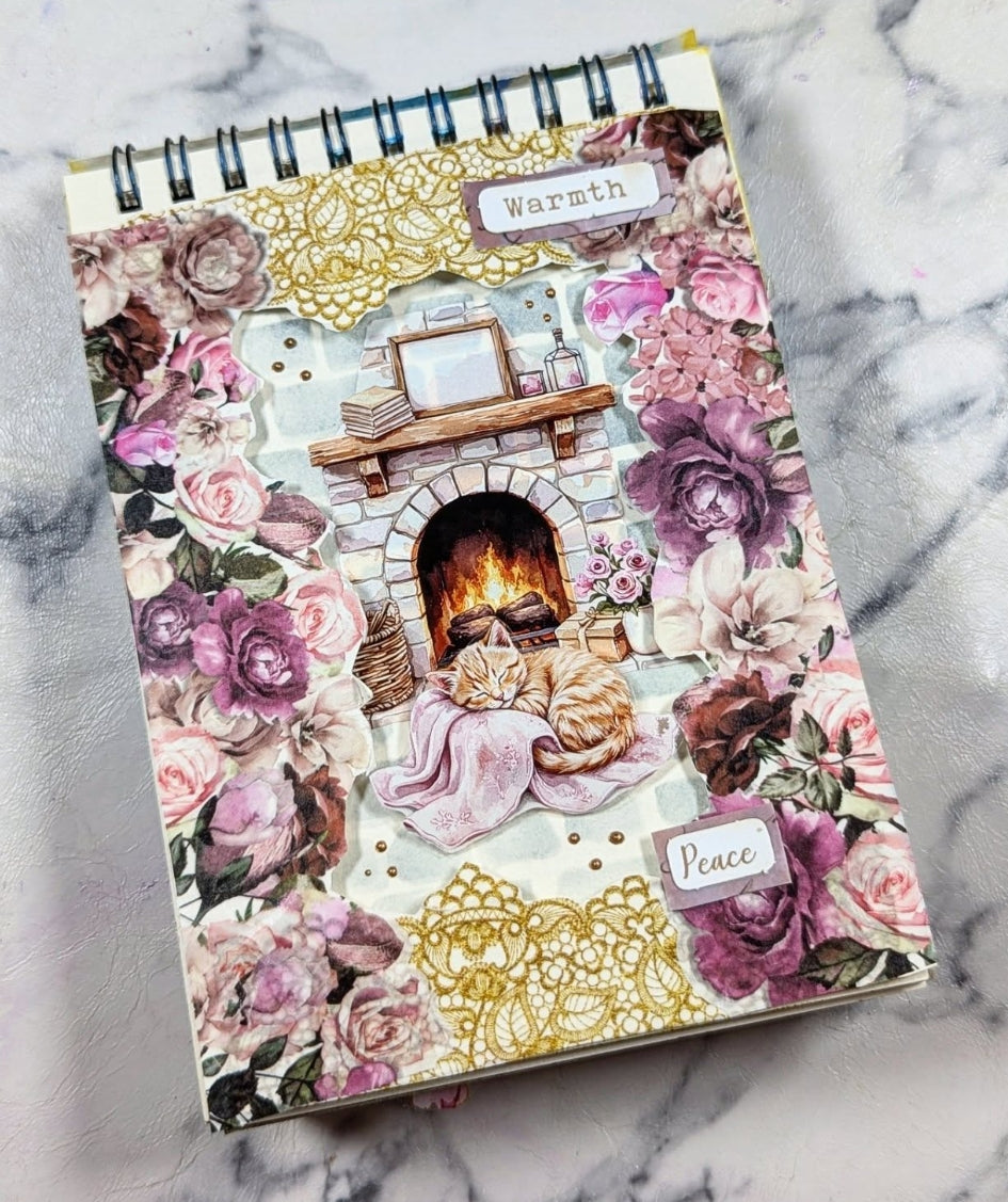 How to use laser cut washi tapes : mixed media layout from ASMR artist Shelley