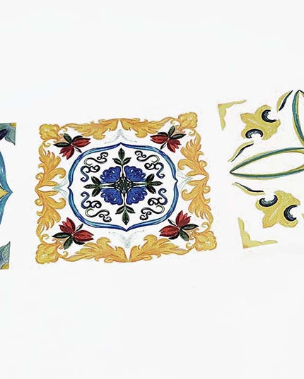 Mediterranean Portuguese Italian Tiles Pattern Washi Tape, Extra Wide 4 inches / 10 cm Repositionable Sticker Tape Roll - Serenity Fair