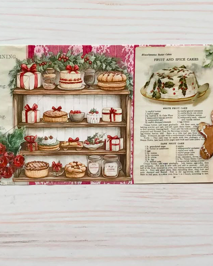 🎄 Vintage Christmas Baking Extra-Wide Washi Tape (12 cm x 3 m)