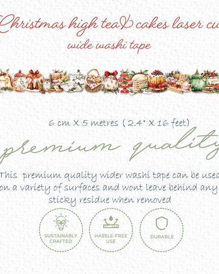 🍰Christmas holiday High Tea & Cakes Laser-Cut Washi Tape 🫖