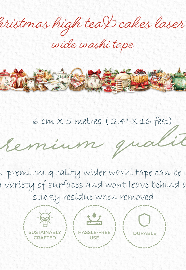 🍰Christmas holiday High Tea & Cakes Laser-Cut Washi Tape 🫖