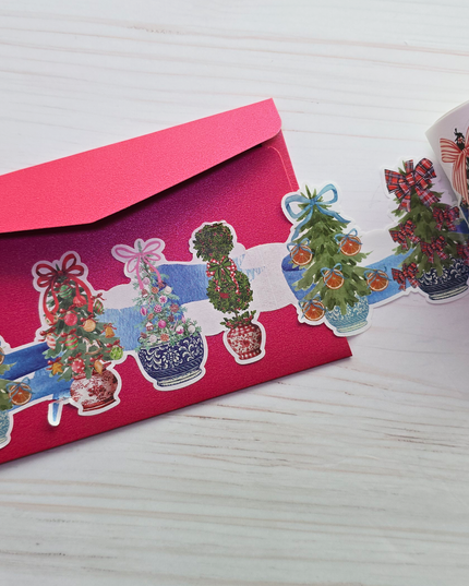Christmas topiary trees laser cut wide washi tape