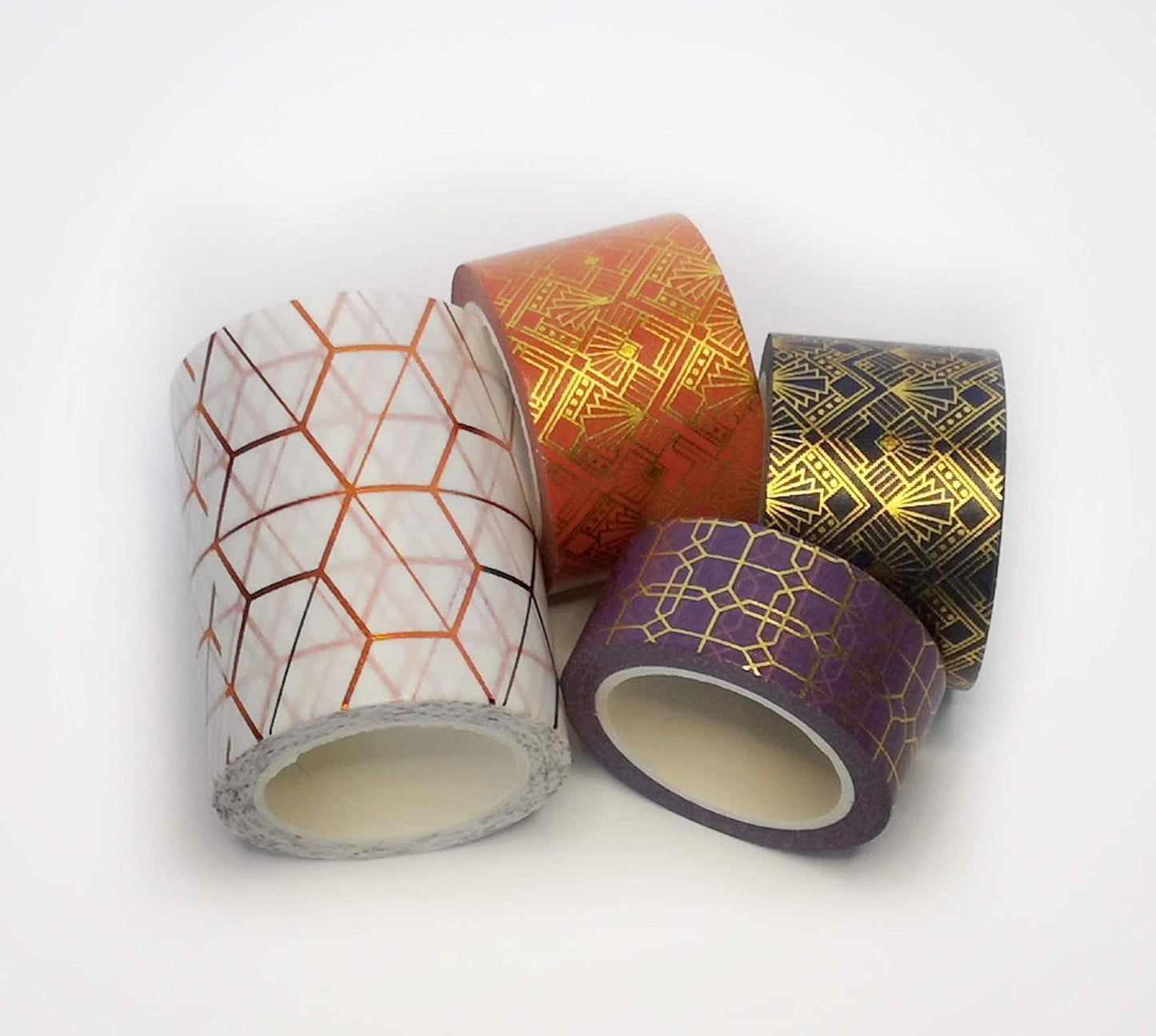 French Vintage Art Nouveau Washi Tape is Reusable – Gold Foil Washi Tape for Scrapbooks, Journals, Gift Wrapping and Decorating -3 Pcs [Each Roll Measures 10 Meters (394 inches)]