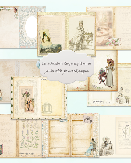JANE AUSTEN REGENCY THEME PRINTABLE DOWNLOAD JOURNAL PAGES- NEW 2026 EDITION