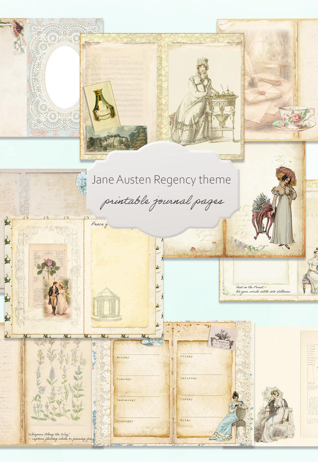 JANE AUSTEN REGENCY THEME PRINTABLE JOURNAL PAGES- NEW 2026 EDITION