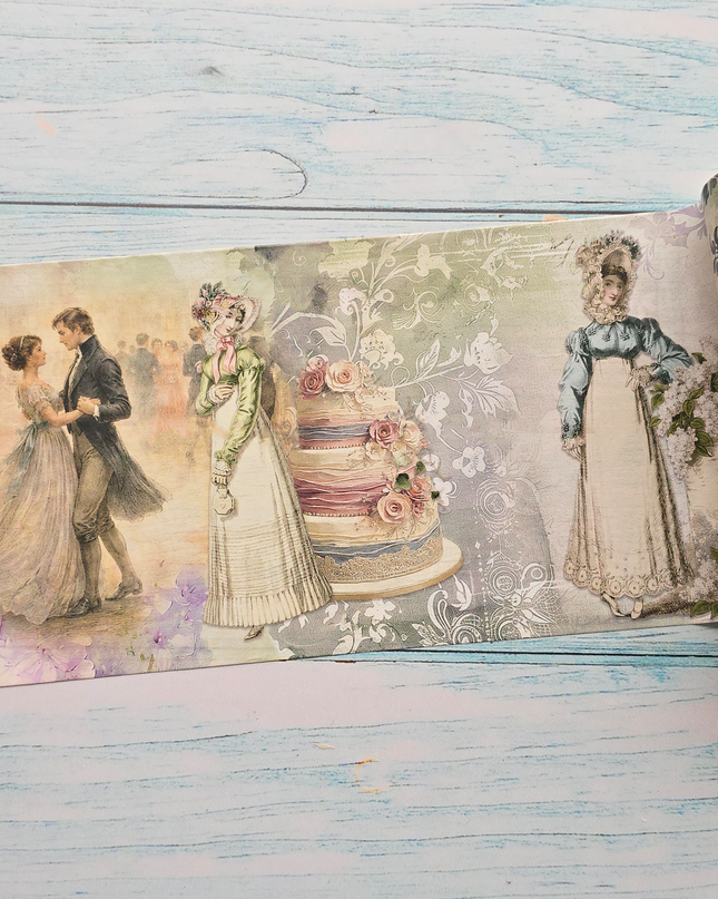 Jane Austen season of romance theme extra wide washi tape