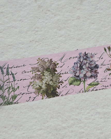 Purple florals -Lilacs, Hydrangeas, Roses, Lavender- wider washi tape