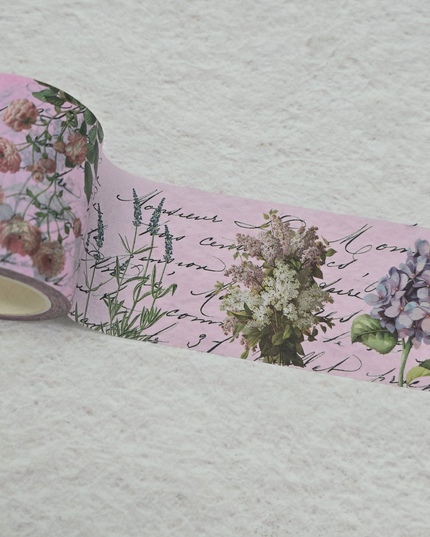 Purple florals -Lilacs, Hydrangeas, Roses, Lavender- wider washi tape