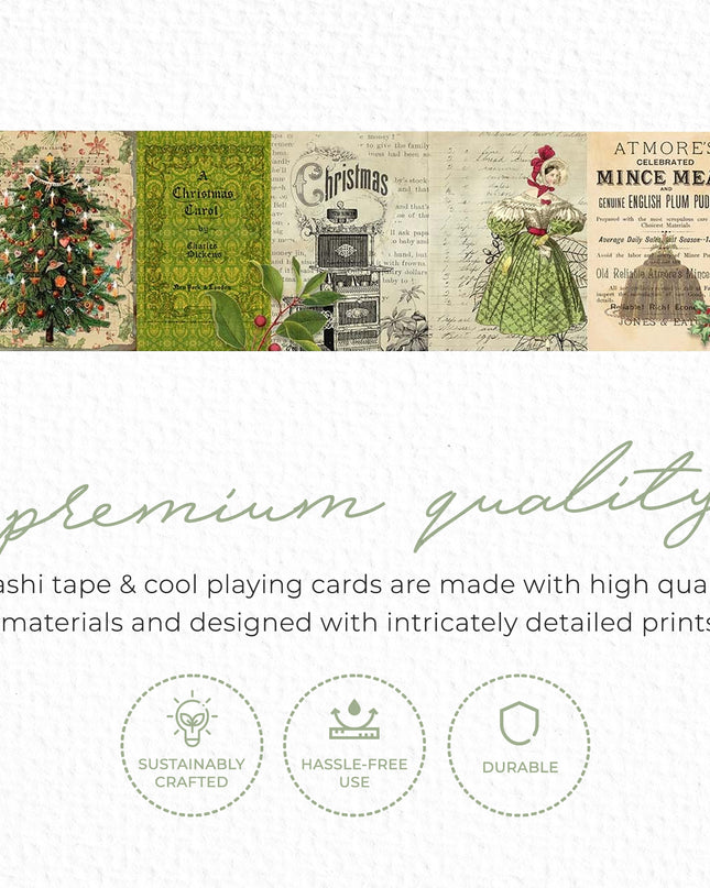 Vintage Victorian Dickens Christmas Carol Holiday washi tape for scrapbooks, journals, crafts, Home Decor, Gift Wrapping, decoupage