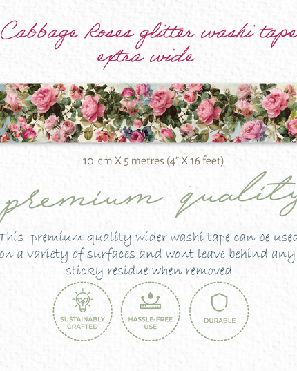 Roses extra wide glitter washi tape