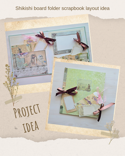 Shikishi board folder for scrapbook layout or  signature card