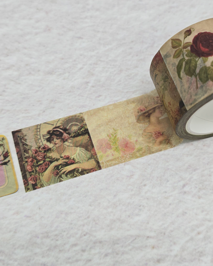 Vintage Victorian Edwardian ladies and floral theme washi tape