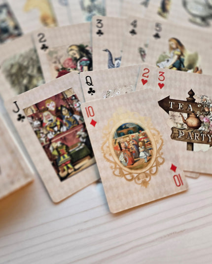 Alice in Wonderland Vintage Playing Cards Deck for Tea Party Games, Decorations and Crafts