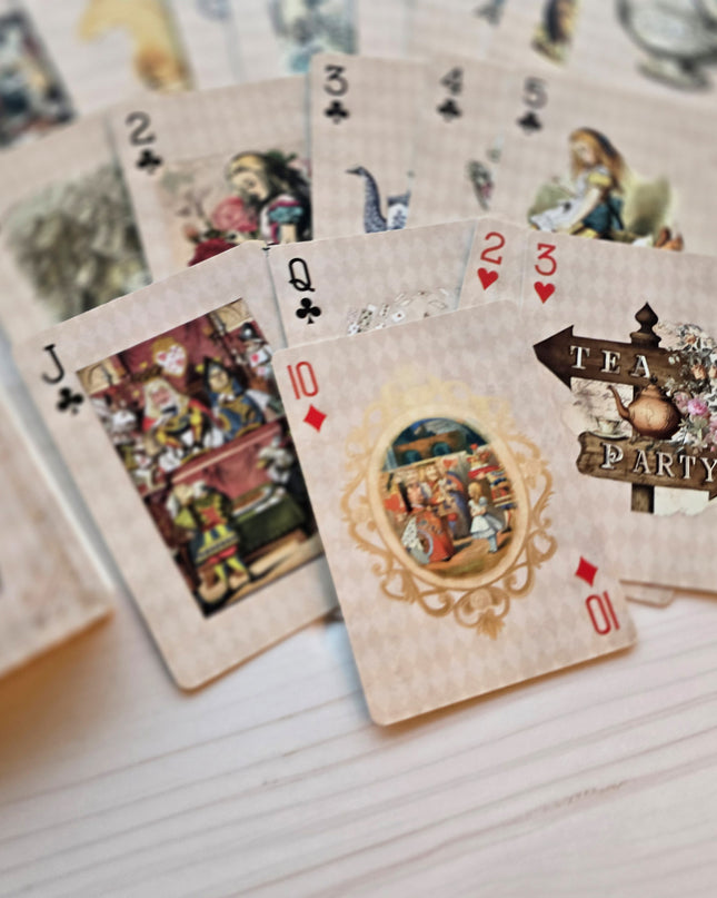 Alice in Wonderland Vintage Playing Cards Deck for Tea Party Games, Decorations and Crafts