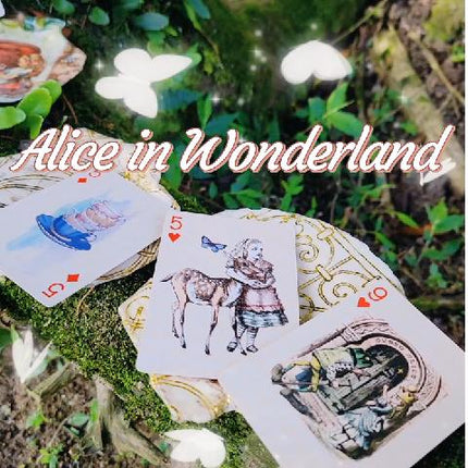 Alice in Wonderland Vintage Playing Cards Deck for Tea Party Games, Decorations and Crafts