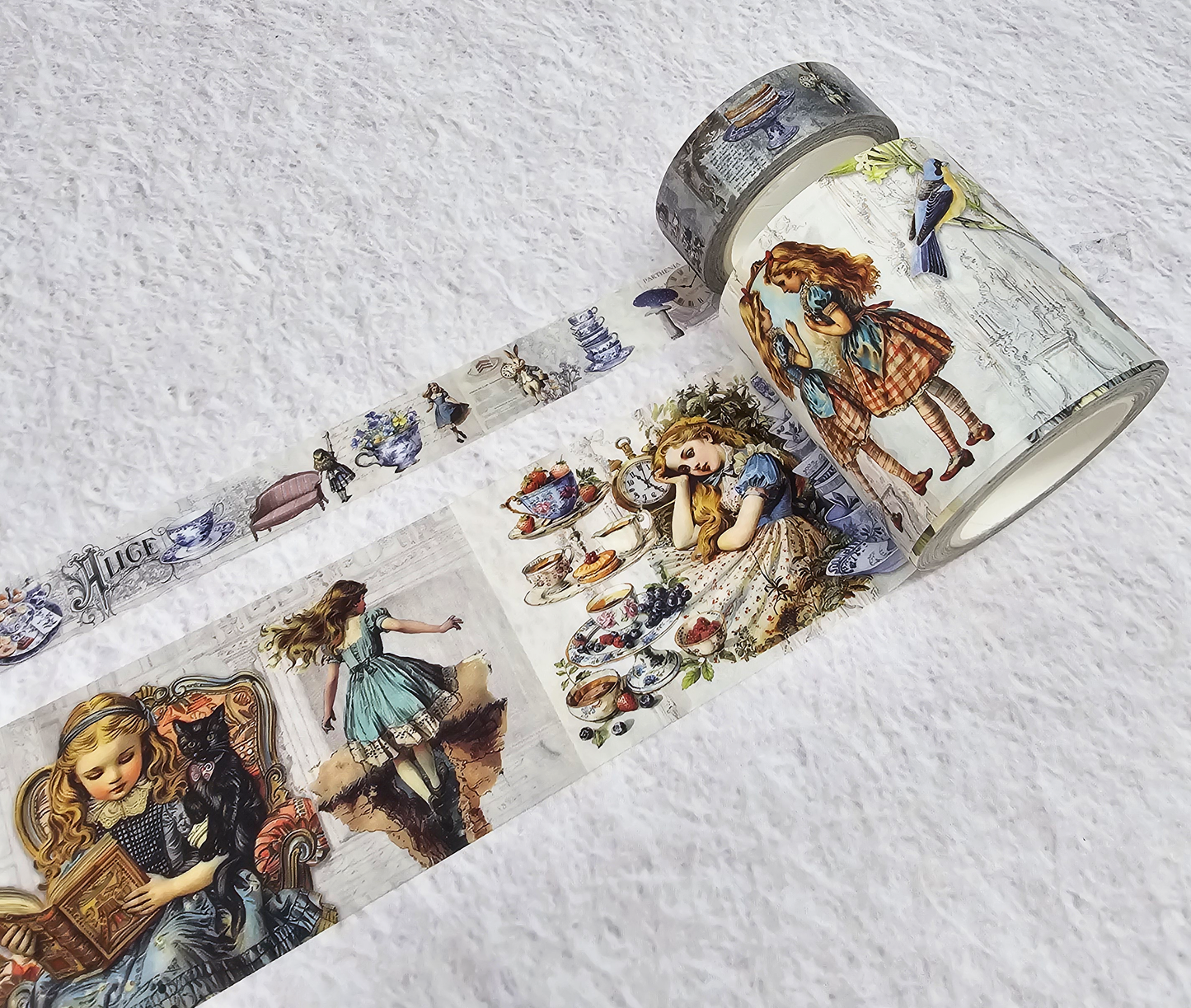 Alice in Wonderland vintage tea party washi tapes set -Multi USE - for scrapbooks, Gift Wrapping, DIY Crafts, Bullet journals