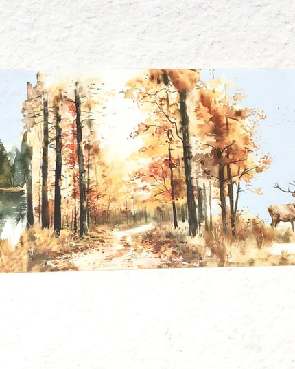 Autumn Woodland extra wide washi tape for crafts, scrapbooks, journals. decorating and wallpaper borders