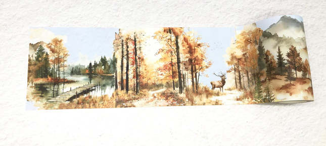 Autumn Woodland extra wide washi tape for crafts, scrapbooks, journals. decorating and wallpaper borders