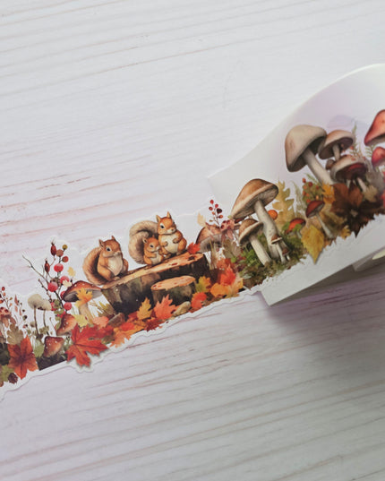Autumn mushrooms laser cut washi tape