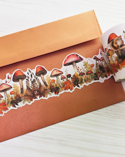 Autumn mushrooms laser cut washi tape