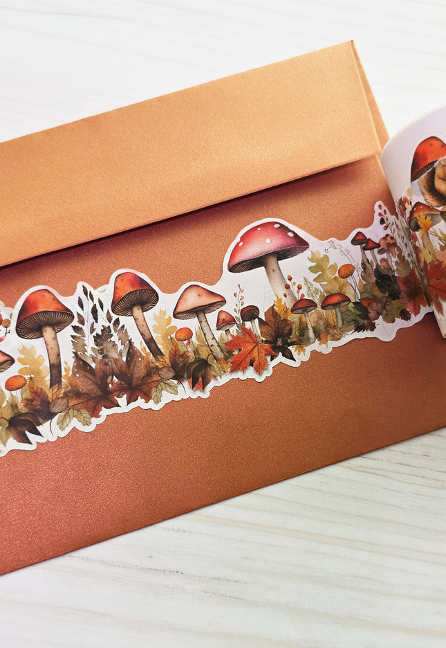 Autumn mushrooms laser cut washi tape