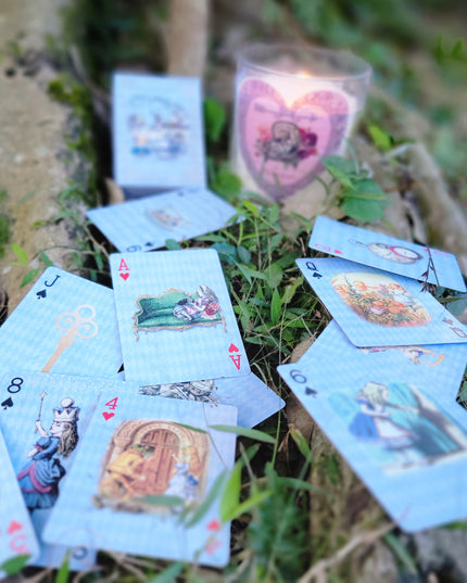 Alice's Adventures in Wonderland Playing Cards Deck of 54 Unique Cards. (Blue)