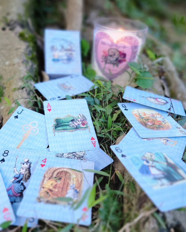 Alice's Adventures in Wonderland Playing Cards Deck of 54 Unique Cards. (Blue)