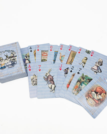 Alice's Adventures in Wonderland Playing Cards Deck of 54 Unique Cards. (Blue)