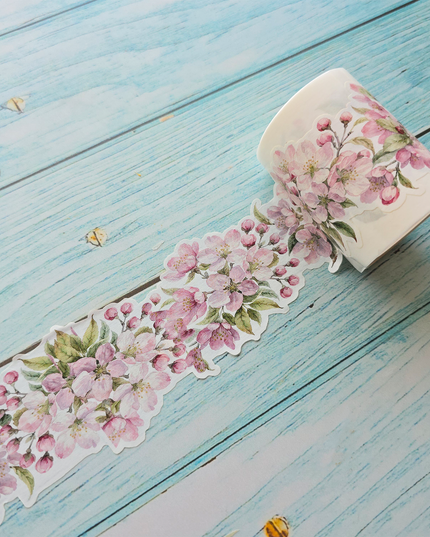 🌸 Cherry Blossoms Laser-Cut Wide Washi Tape