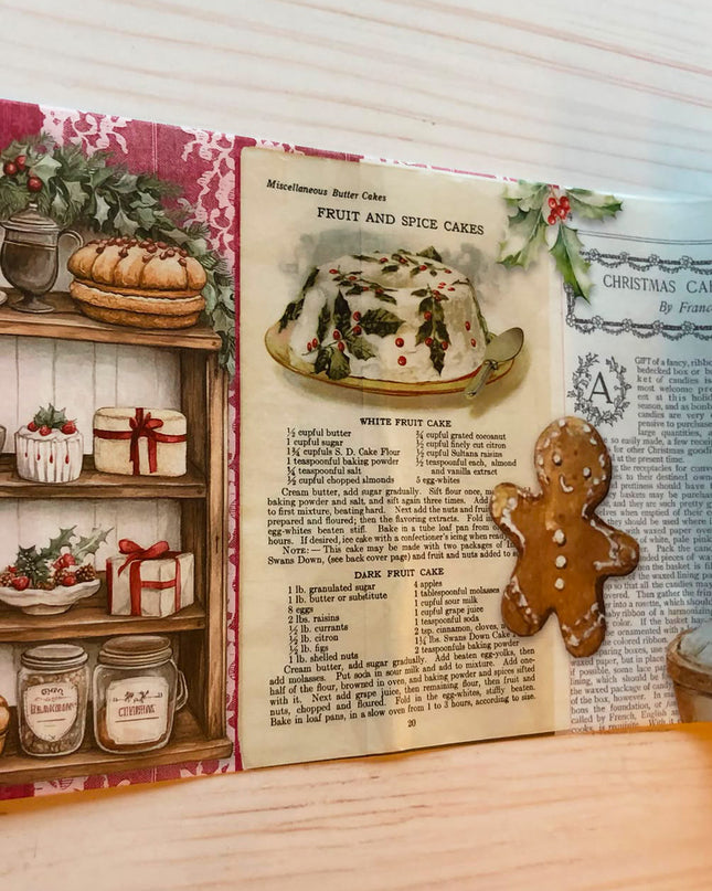 🎄 Vintage Christmas Baking Extra-Wide Washi Tape (12 cm x 3 m)