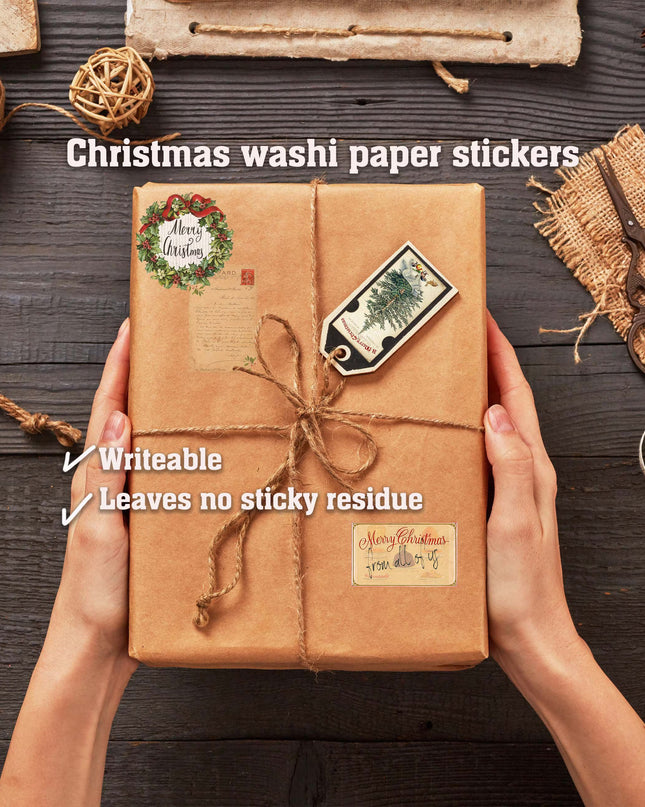 Vintage Christmas Washi Stickers: Victorian style die cut sticker labels