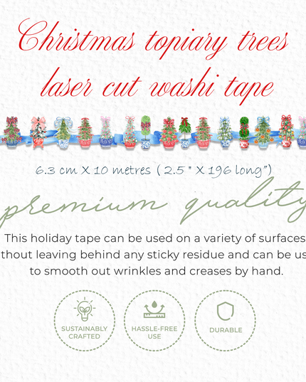Christmas topiary trees laser cut wide washi tape