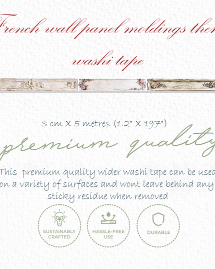 Vintage French wall panel moldings washi tape