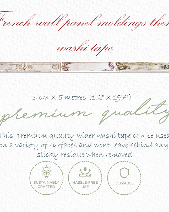 Vintage French wall panel moldings washi tape