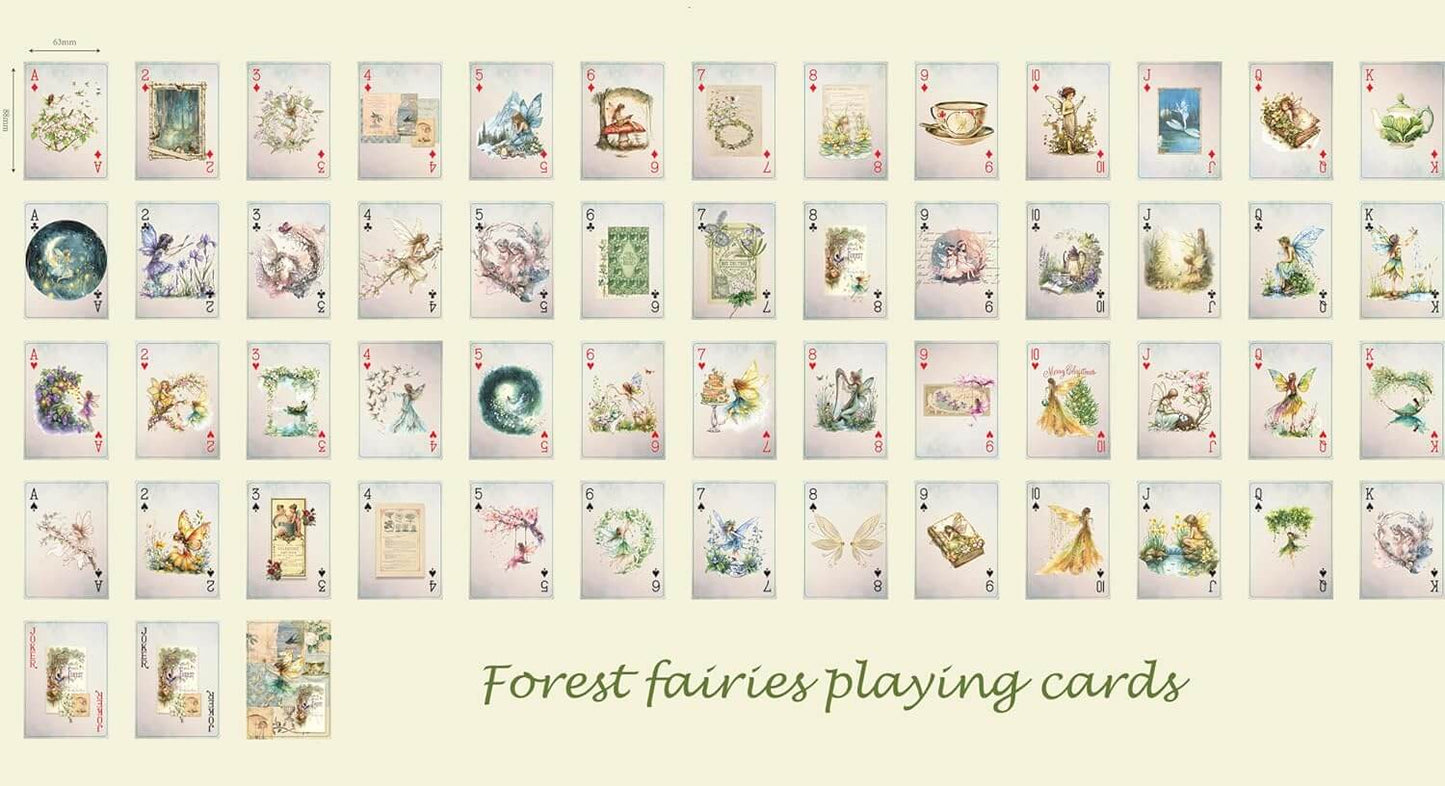 Forest garden fairies magical playing cards deck for games, crafts, decorating and gifts