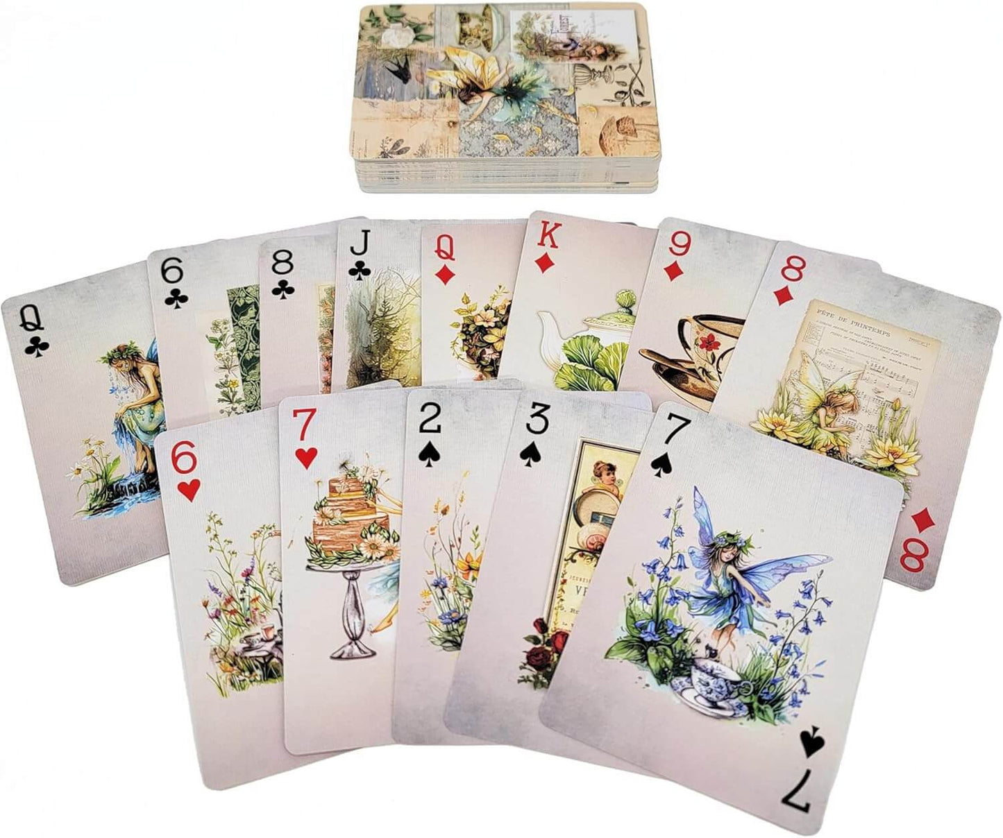 Forest garden fairies magical playing cards deck for games, crafts, decorating and gifts