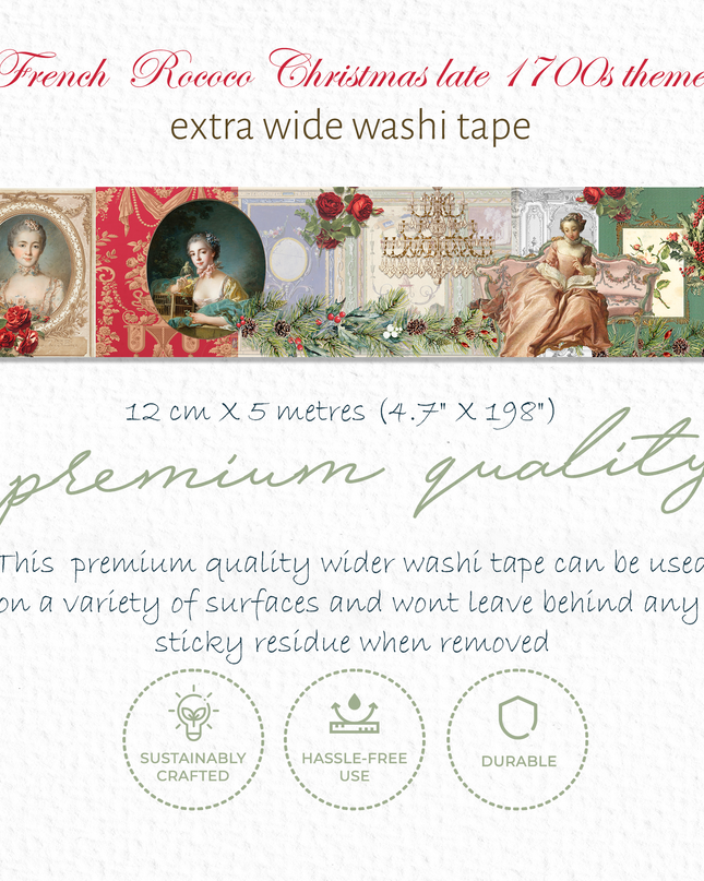 Christmas at Versailles French Rococo theme extra wide washi tape