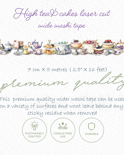 🧁 High Tea & Cakes Laser-Cut Washi Tape 🫖